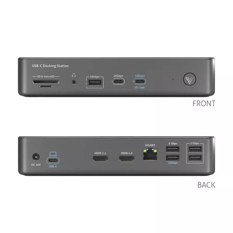 Stacja dokująca do laptopa PureLink VL-D200 przewodowa szara USB Power Delivery HDMI 2.0