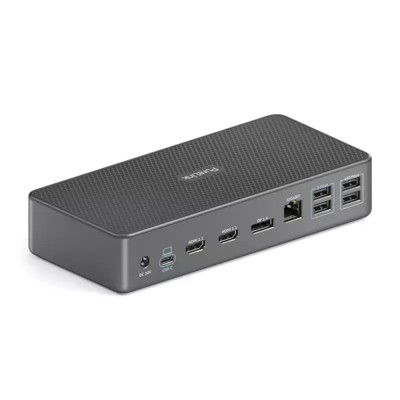 Stacja dokująca do laptopa PureLink VL-D220 przewodowa USB 3.2 Gen 2 Type-C szara
