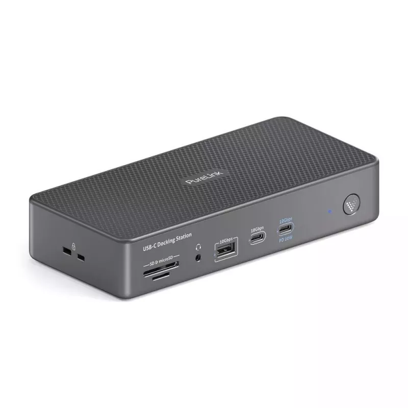 Stacja dokująca do laptopa PureLink VL-D220 przewodowa USB 3.2 Gen 2 Type-C szara