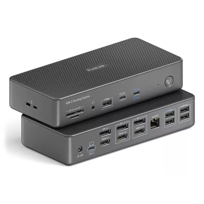 Stacja dokująca PureLink VL-D230DL USB 3.2 Gen 2 Type-C szary przewodowa