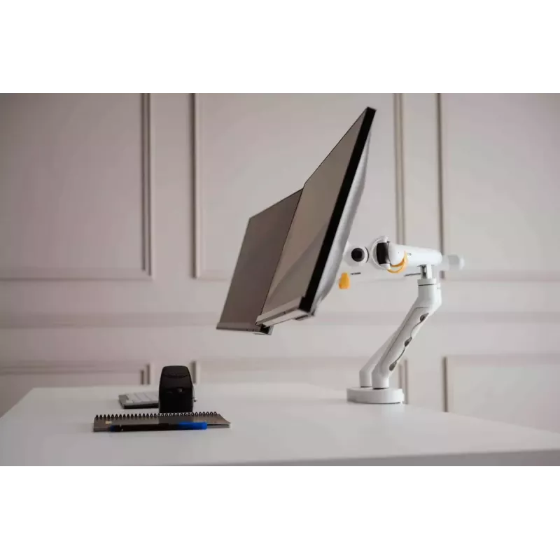 Uchwyt biurkowy BakkerElkhuizen BE Flexible Dual 88,9 cm Biały Mocowanie zaciskowe 20 kg