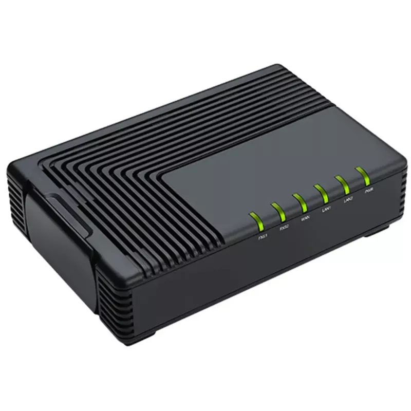 Analogowy adapter telefoniczny (ATA) Auerswald FTA5102E2 — 2 porty, G.711a/u, G.729A/ab, zasilanie DC, czarny