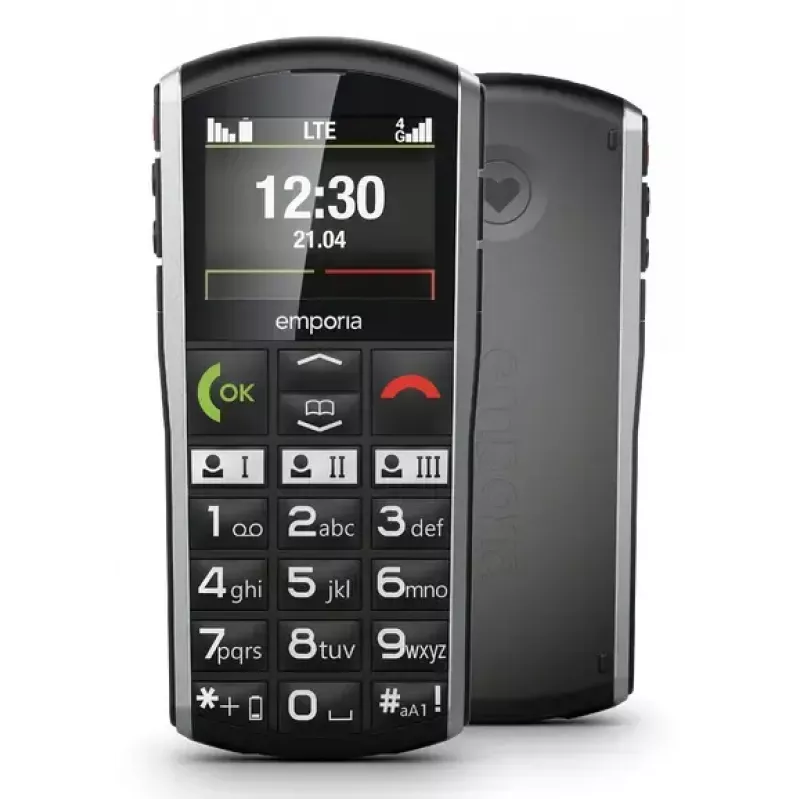 Smartphone Emporia SIMPLICITY-LTE 5,08 cm (2 cale) 1200 mAh Czarny, Srebrny