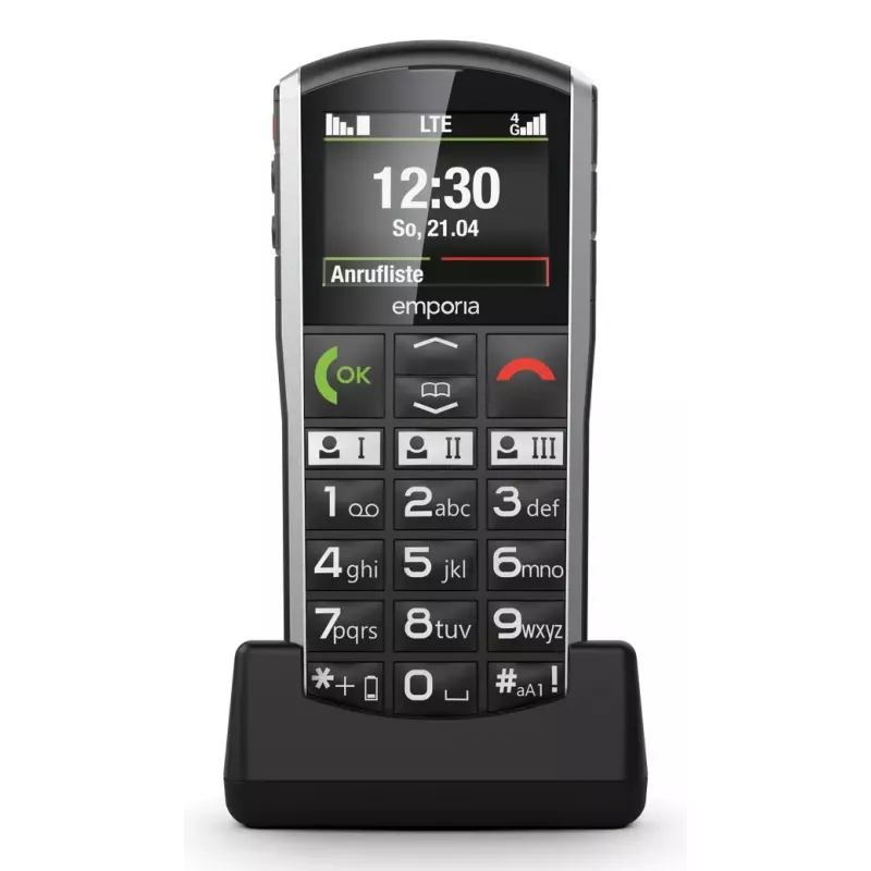Smartphone Emporia SIMPLICITY-LTE 5,08 cm (2 cale) 1200 mAh Czarny, Srebrny