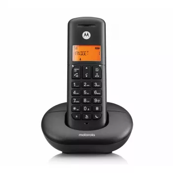 Bezprzewodowy telefon DECT MOTOROLA E201 — słuchawka bezprzewodowa z funkcją głośnomówiącą, do 50 rejestracji
