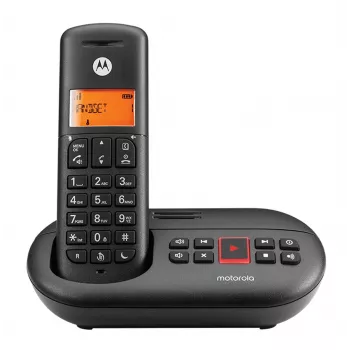 Telefon DECT Motorola E211 Identyfikacja rozmówcy Czarna bezprzewodowa słuchawka