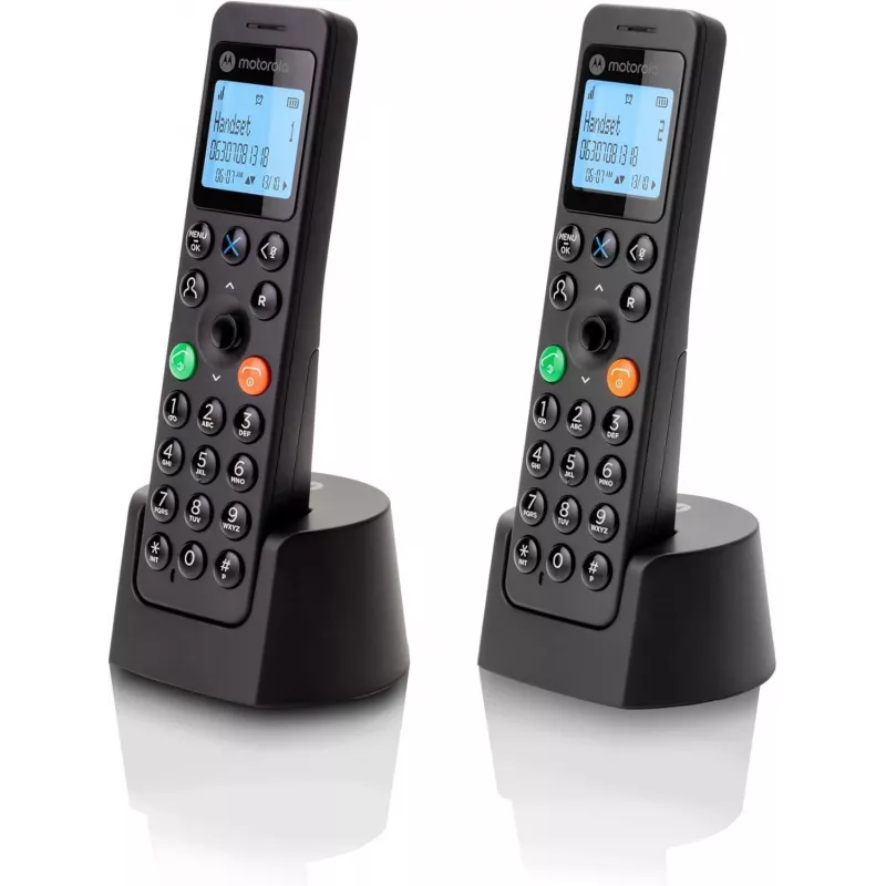 Telefon DECT Motorola DOT202 Twin bezprzewodowy zestaw słuchawkowy Identyfikacja rozmówcy Czarny
