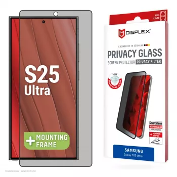 Displex Privacy Screen Protector (10H) do Samsung Galaxy S25 Ultra, Eko ramka montażowa, filtr prywatności