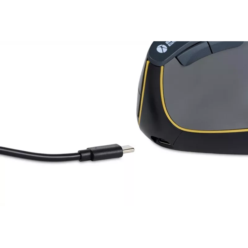 Mysz BakkerElkhuizen FastForward, praworęczna, konstrukcja pionowa, optyczna, RF Wireless + Bluetooth + USB Type-C, 500 DPI, szary