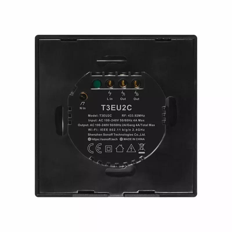 Dotykowy włącznik światła Sonoff T3 EU TX WiFi RF 433 2-kanałowy — inteligentny włącznik ścienny, panel dotykowy EU