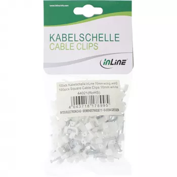 InLine 100 szt. Zacisk kablowy kwadratowy 10 mm biały