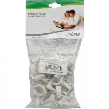 Okrągły zacisk kablowy InLine 44021B 10 mm biały 100 szt.