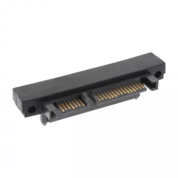 Adapter InLine SATA, M/F, 22-pin (15+7) kątowy w dół