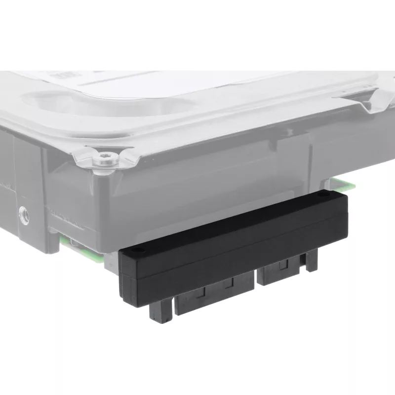 Adapter InLine SATA, M/F, 22-pin (15+7) kątowy w dół