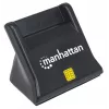 Czytnik kart inteligentnych/SIM Manhattan USB-A, 480 Mbps (USB 2.0), stojący do biurka, kompatybilny z typem ciernym, Hi-Speed USB, kabel 86 cm, czarny, trzyletnia gwarancja