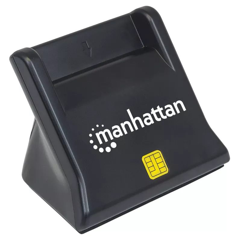 Czytnik kart inteligentnych/SIM Manhattan USB-A, 480 Mbps (USB 2.0), stojący do biurka, kompatybilny z typem ciernym, Hi-Speed USB, kabel 86 cm, czarny, trzyletnia gwarancja