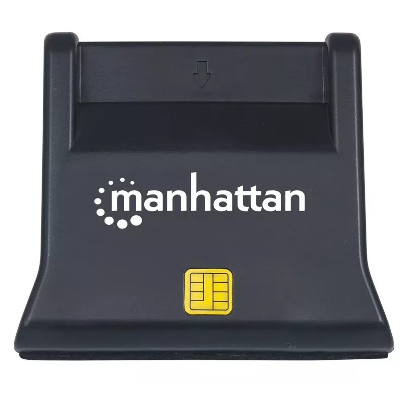 Czytnik kart inteligentnych/SIM Manhattan USB-A, 480 Mbps (USB 2.0), stojący do biurka, kompatybilny z typem ciernym, Hi-Speed USB, kabel 86 cm, czarny, trzyletnia gwarancja