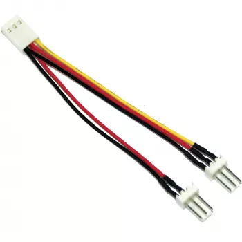Adapter wentylatora InLine 3pin żeński / 2x 3pin męski ok. 0,10m