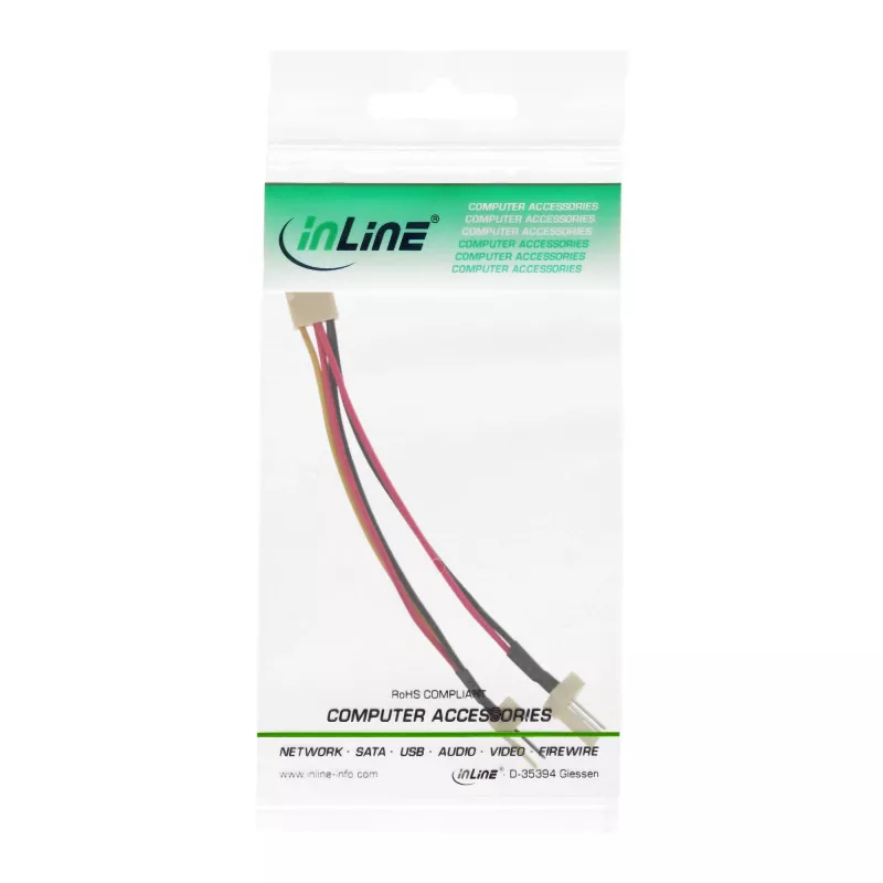 Adapter wentylatora InLine 3pin żeński / 2x 3pin męski ok. 0,10m