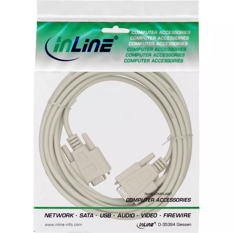 InLine kabel null modem DB9 żeński / żeński, formowany, 2m
