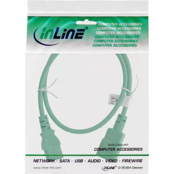 Przedłużacz do urządzeń chłodniczych InLine, C13 / C14, zielony, 2 m