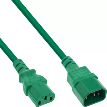 Przedłużacz do urządzeń zimnych InLine C13 / C14, zielony, 0,75 m