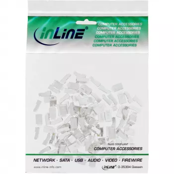 Wtyk 8P8C RJ45 męski ekranowany do kabli okrągłych, InLine, opakowanie 10 szt., srebrny