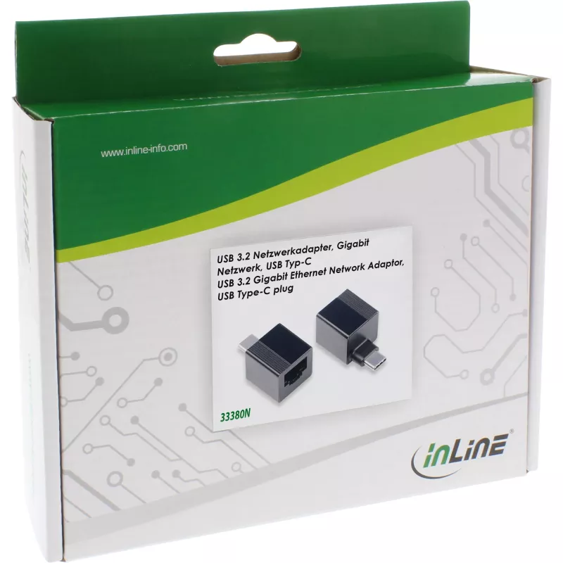 InLine USB 3.2 na adapter sieciowy 1 Gb/s, USB-C do RJ45