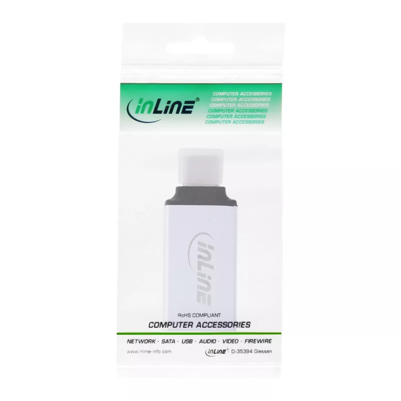 Adapter InLine USB 3.2 Gen.2, USB-C męski na USB-A żeński, srebrny