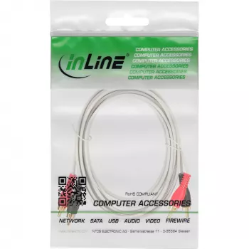 Kabel audio InLine 2x RCA męski do męskiego biały / złoty 3m
