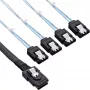 Kabel InLine SAS, Mini SAS SFF8087 na 4x SATA, krosowany, OCF, 0,75 m