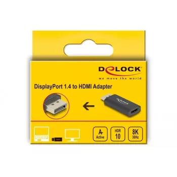 DeLOCK Aktywny adapter DisplayPort 1.4 na HDMI 8K HDR Czarny