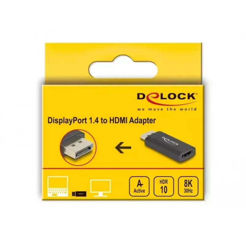 DeLOCK Aktywny adapter DisplayPort 1.4 na HDMI 8K HDR Czarny