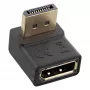 Adapter InLine DisplayPort, DisplayPort męski / żeński skierowany do góry