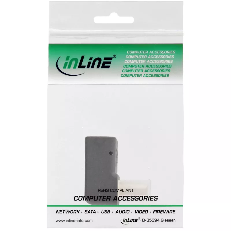 Adapter InLine DisplayPort, męski / żeński, skierowany w dół