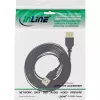InLine USB 2.0 płaski kabel Type A male / female gold plated Czarny 3m