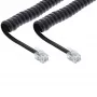 Kabel spiralny InLine RJ10, wtyk męski / wtyk męski, czarny, do 2 m