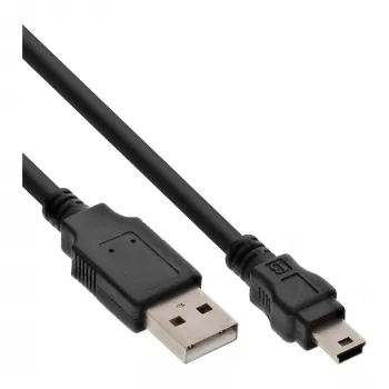 InLine Kabel USB 2.0 Mini, wtyk USB typu A / wtyk Mini B, 5pin, czarny, 0,5 m