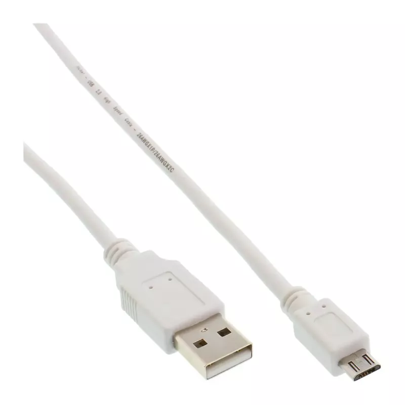 InLine Micro USB 2.0 kabel USB Type A męski / Micro-B męski, biały, 1.5m