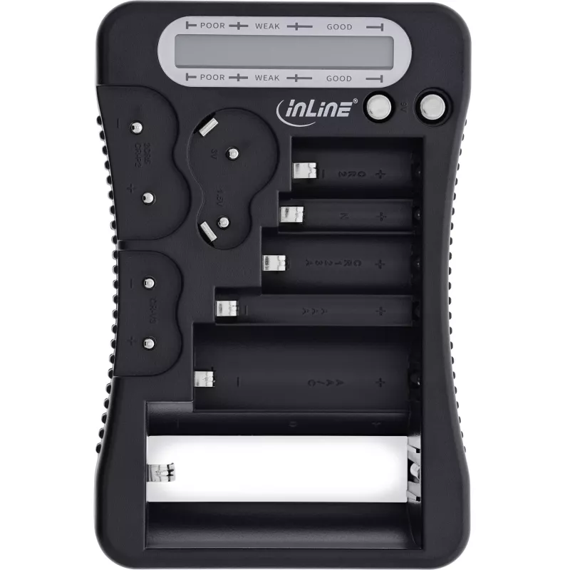 Tester baterii InLine 01285 z wyświetlaczem LCD do baterii okrągłych i guzikowych