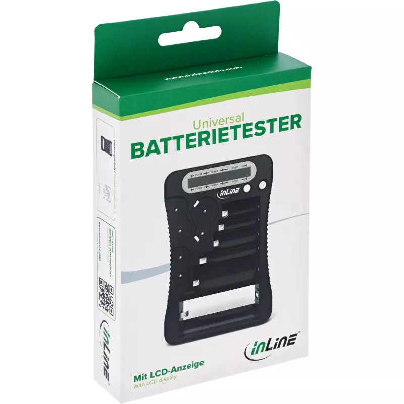 Tester baterii InLine 01285 z wyświetlaczem LCD do baterii okrągłych i guzikowych