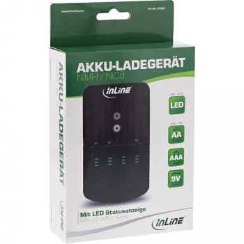 Ładowarka sieciowa InLine NiMH/NiCd, AA AAA i 9V