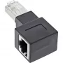 Adapter przedłużacza patchcord InLine kat.6A, RJ45 męski / żeński, kątowy 90° w prawo