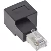Adapter przedłużacza patchcord InLine kat.6A, RJ45 męski / żeński, kątowy 90° w prawo