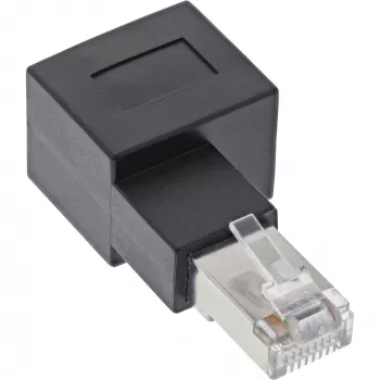 Adapter przedłużacza patchcord InLine kat.6A, RJ45 męski / żeński, kątowy 90° w prawo
