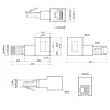 Adapter przedłużacza patchcord InLine kat.6A, RJ45 męski / żeński, kątowy 90° w prawo