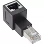 Adapter krosowy kątowy InLine kat. 6A, RJ45 męski/żeński, 90° w górę