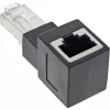 Adapter krosowy kątowy InLine kat. 6A, RJ45 męski/żeński, 90° w górę