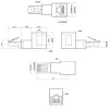 Adapter krosowy kątowy InLine kat. 6A, RJ45 męski/żeński, 90° w górę