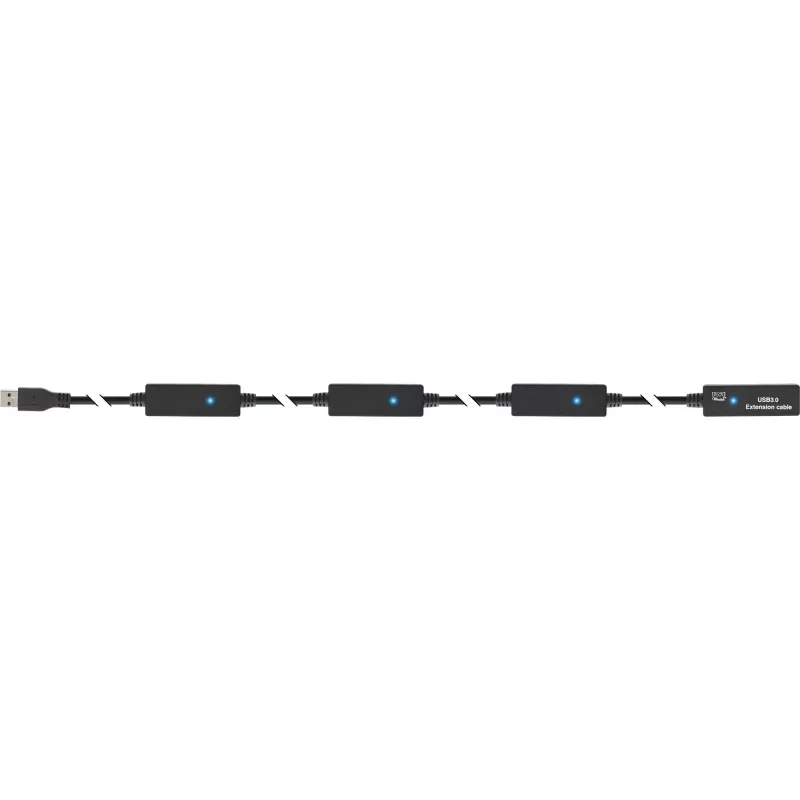 InLine USB3.2 Gen.1 Aktywny przedłużacz repeaterowy Typ A męski/żeński, czarny, 20m